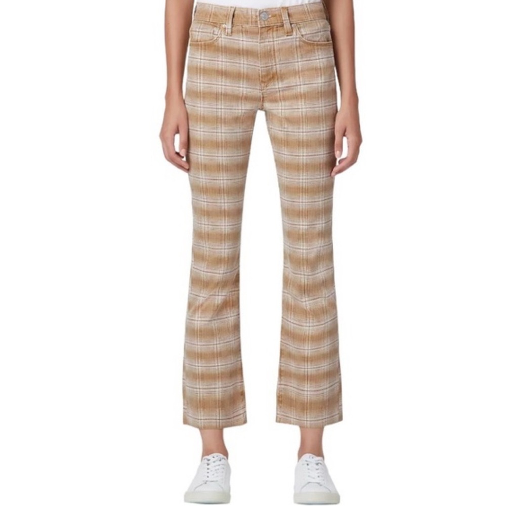 Hudson Jeans Women’s Size 29 Barbara Bootcut Jeans In Tan Plaid
